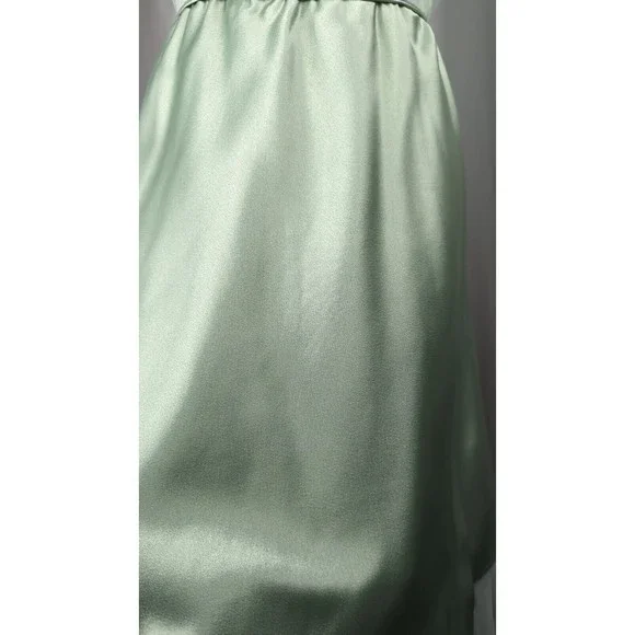 Vintage 50s Tulle Prom Dress Seafoam Green Satin Silk Halter Ruched Mint XXS XS - Picture 6 of 13